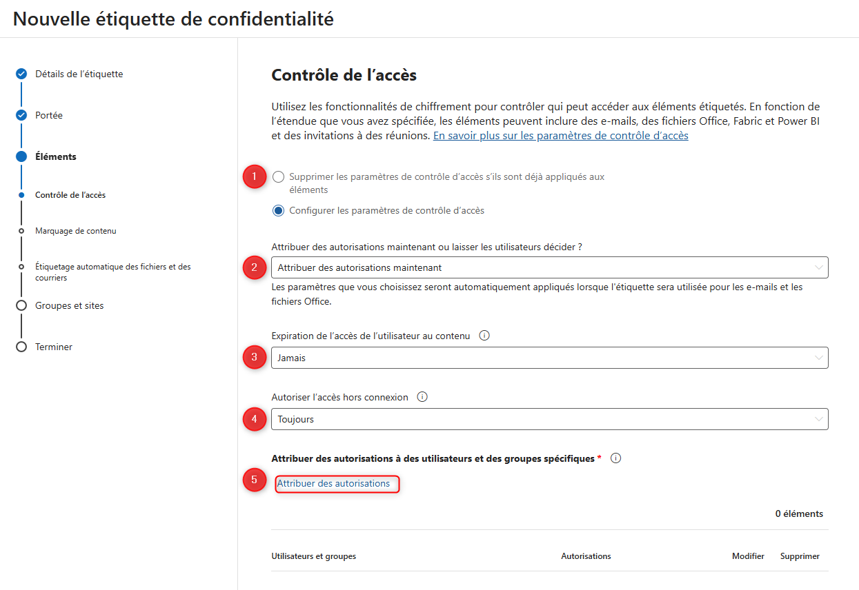 Contrôle de l’accès dans un label Purview