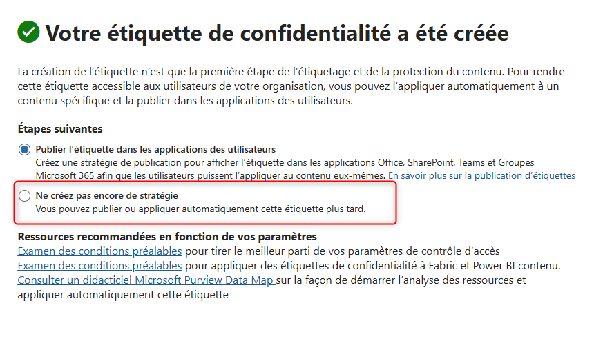 Ne pas publier immédiatement les étiquettes