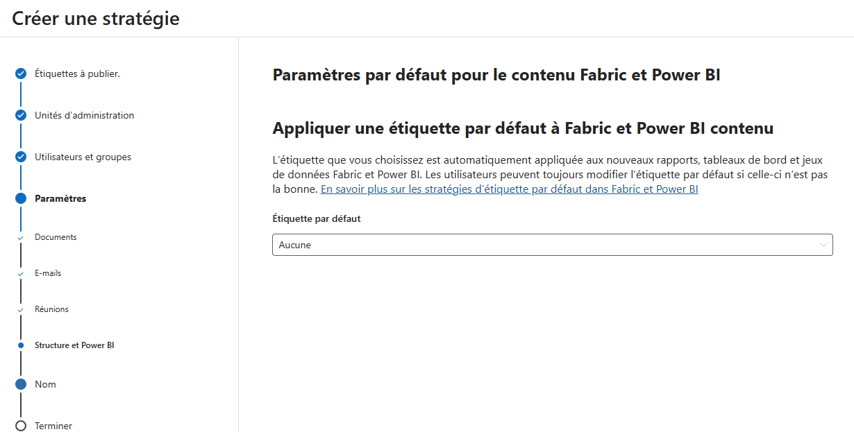Paramètres de publication pour Power BI