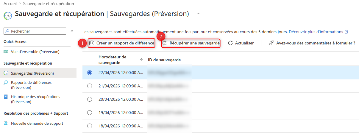 Sauvegarde Entra ID