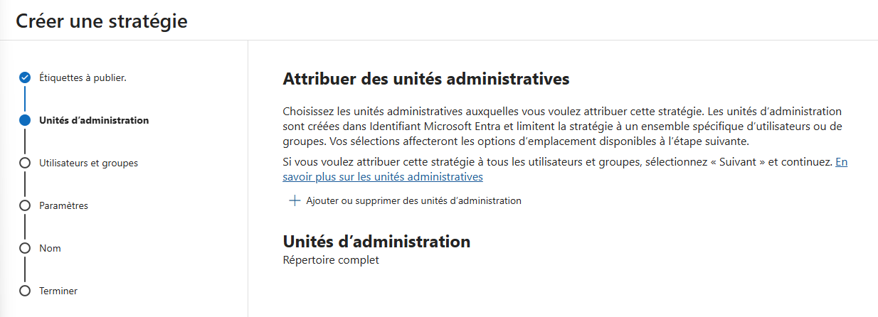 Choix des unités d’administration dans la stratégie d’étiquette