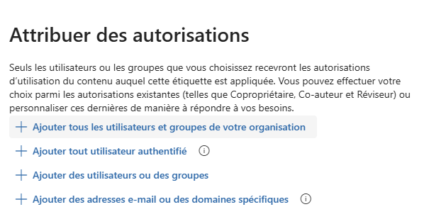 Attribution des autorisations dans Purview